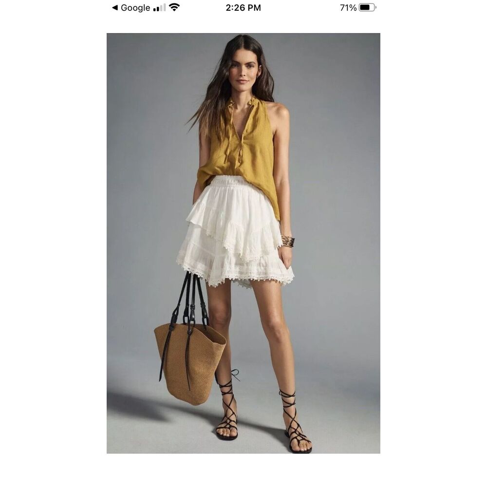 Anthropologie Mustard Sleeveless V-Neck Camisole